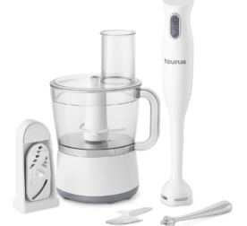 Taurus 1.8L Hand Blender Food Processor with Accessories – White